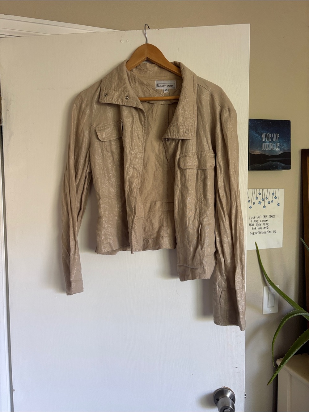 Elliott Lauren Taupe Cropped Leather Jacket